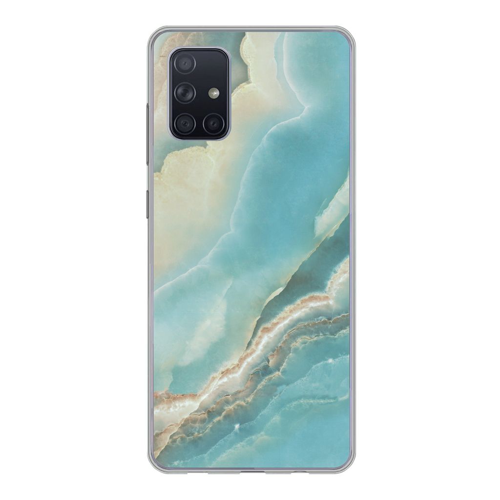 MuchoWow Handyhülle Schutzhülle Hülle für Samsung Galaxy A51 Naturstein - Mineralien - Chic Silikon Softcase Handy Hülle - Schutzabdeckung