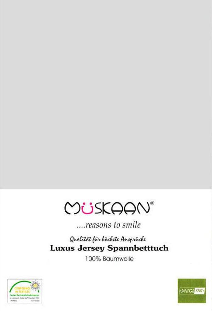Jersey Spannbettlaken 180x200 - 200x200 cm Hellgrau / Produktbild 