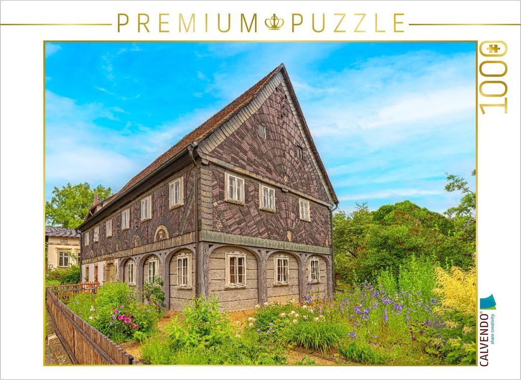 Calvendo Umgebindehaus in Großschönau (1352 gegründet), unweit des Dreiländerecks Deutschland / Polen / Tschechien. - Foto-Puzzle', 1000 Te...