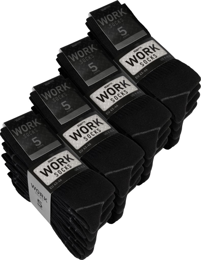 BRUBAKER 20 Paar Herren Arbeitssocken - Work Socken für Produktbild 