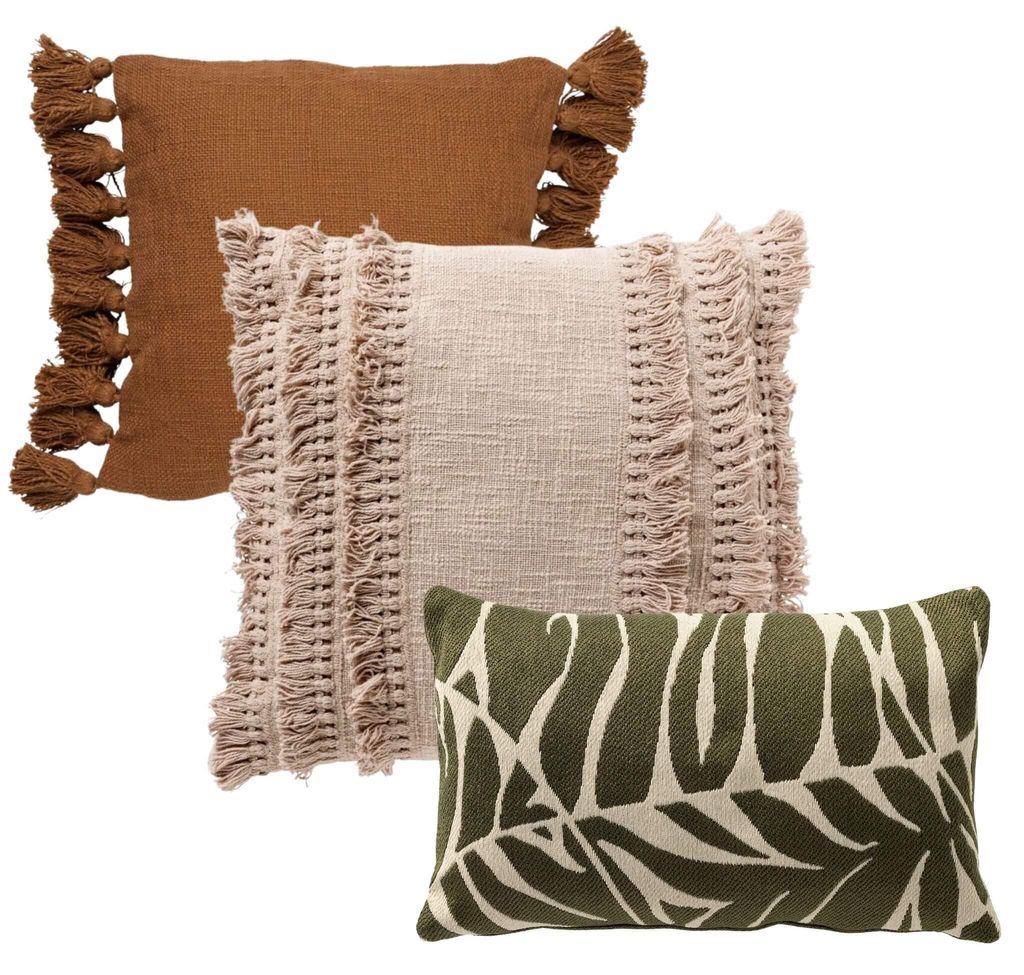 Dutch Decor Dekokissen-Set Desert Leaves 45x45 cm Grün
