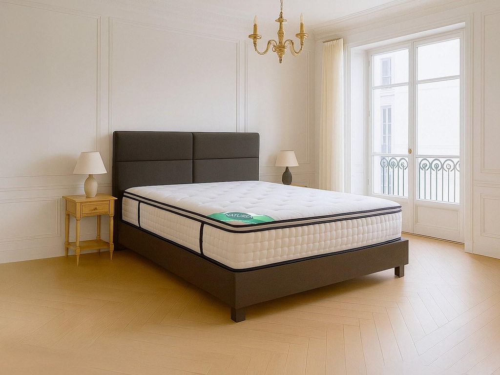 Matratze 140 x 190 cm, 7-Zonen-Taschenfederkernmatratze mit integriertem Topper und Bambusbezug, Höhe 26 cm - MIREZA von NATUREA