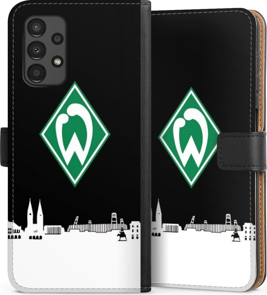 DeinDesign Klapphülle für Samsung Galaxy A13 4G Handytasche Lederhülle Tasche Offizielles Lizenzprodukt SV Werder Bremen Skyline