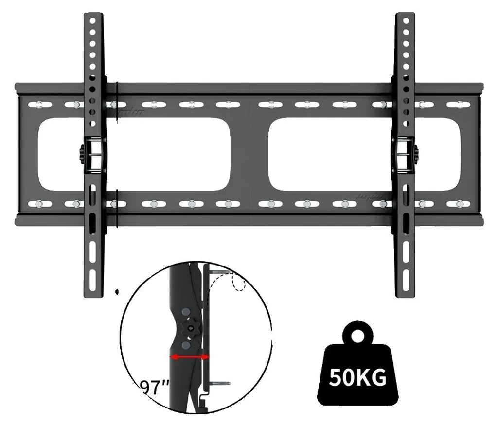 Support TV mural fixe de 30 à 86 pouces robuste avec capacité de 60 kg