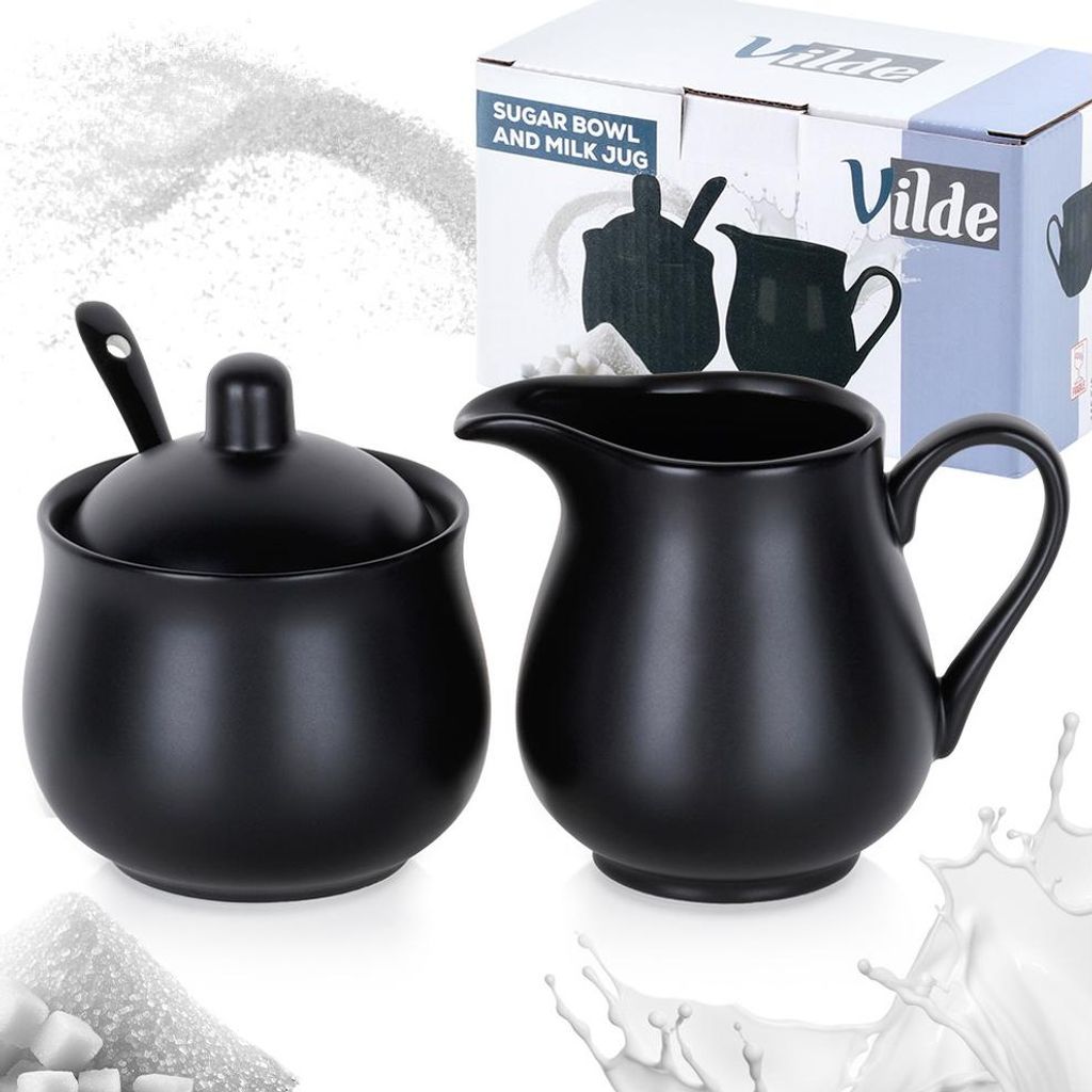 Vilde | Zuckerdose Und Milchkanne Set - Schwarz