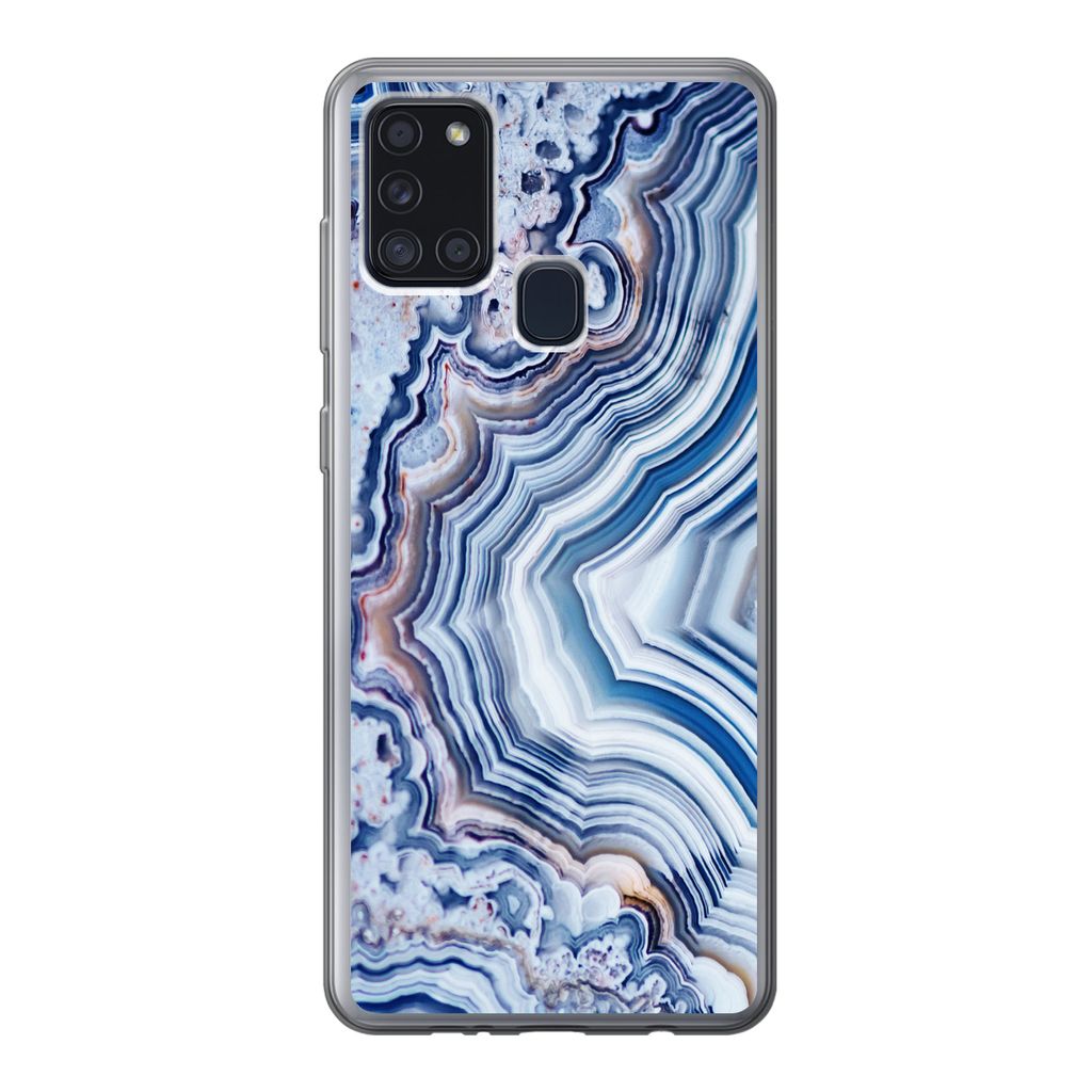 MuchoWow Handyhülle Schutzhülle Hülle für Samsung Galaxy A21s Natursteine - Abstrakt - Chic Silikon Softcase Handy Hülle - Hartschale
