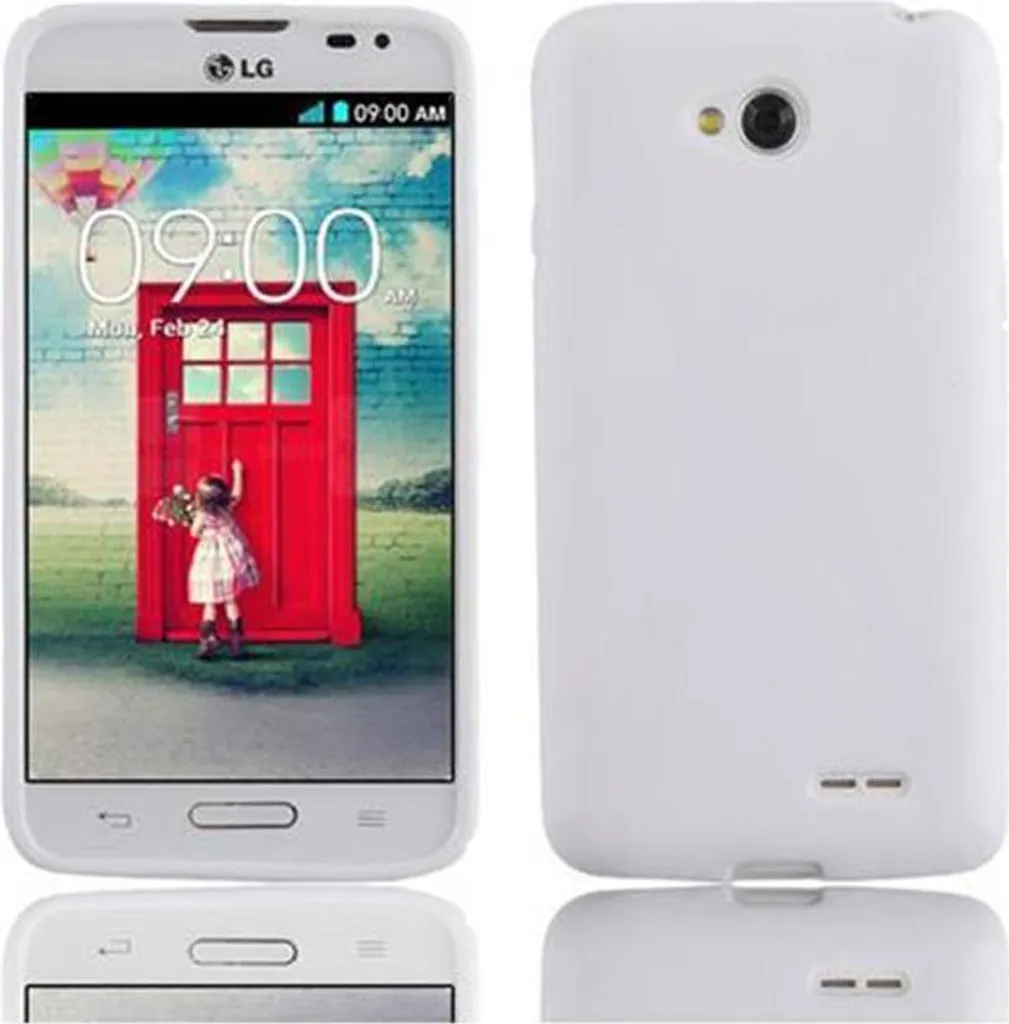 Cadorabo custodia per telefono cellulare per LG L70 (1a SIM) in cover bianca TPU silicone back cover case