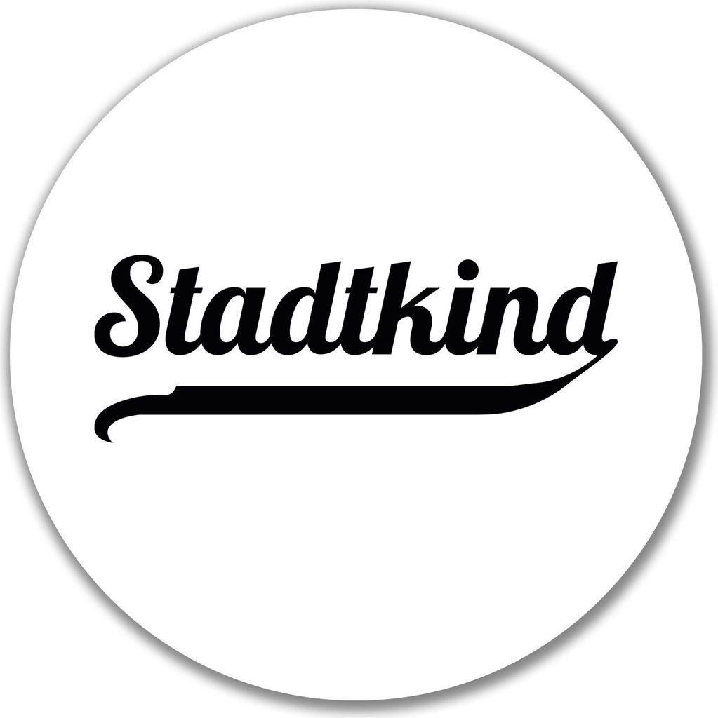 Huuraa Aufkleber Stadtkind Schriftzug 10cm rund Sticker Geschenkidee