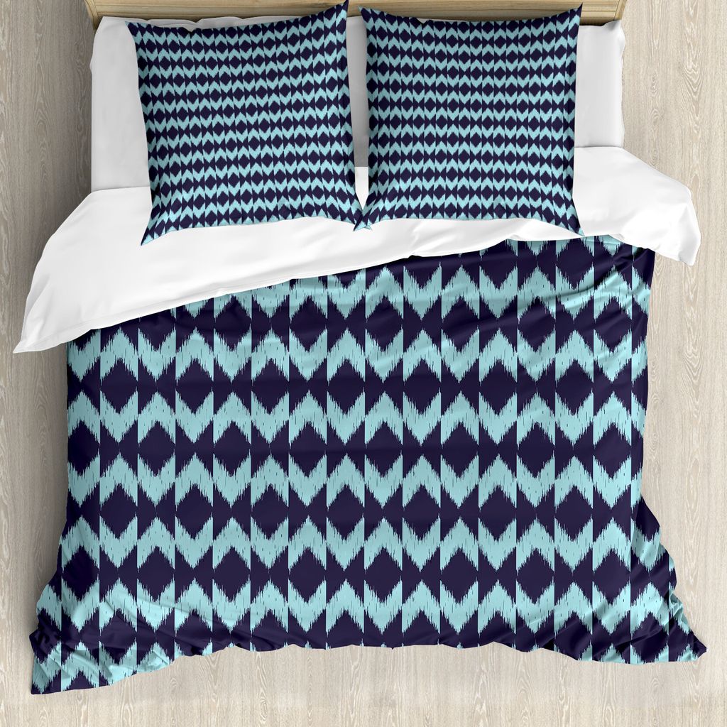 ABAKUHAUS Marine Bettbezug, Boho Geometrische Form, Milbensicher Allergiker geeignet mit Kissenbezügen, 200 cm x 200 cm - 80 x 80 cm, Aubergine Tu...