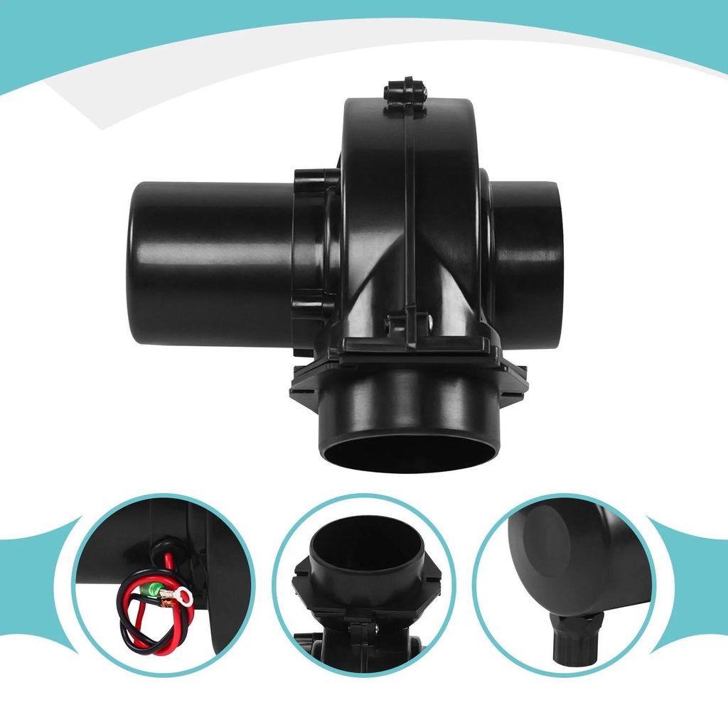 Universeller elektrischer Turbolader-Lüfter - Turbo-Gebläse 7,6 cm - Geräuscharm - Spart Kraftstoff - Für Autos & Lkw - ABS-Gehäuse - Schwarz