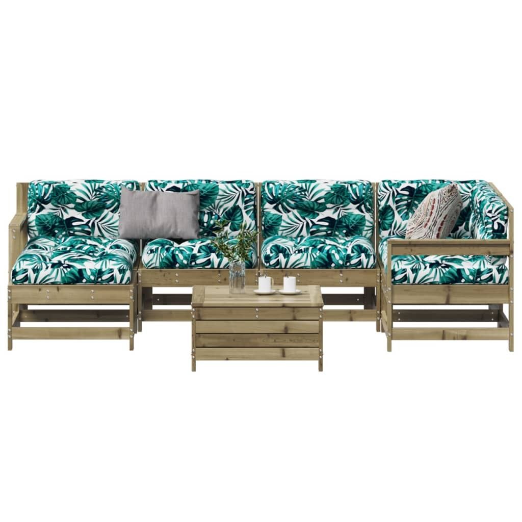 Maison Exclusive - 7-tlg. Garten-Lounge-Set mit Kissen Imprägniertes Kiefernholz