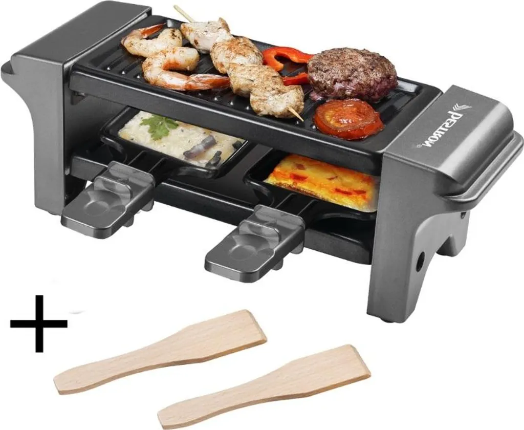 Appareil à raclette Bestron compact 350W avec plaques antiadhésives duo