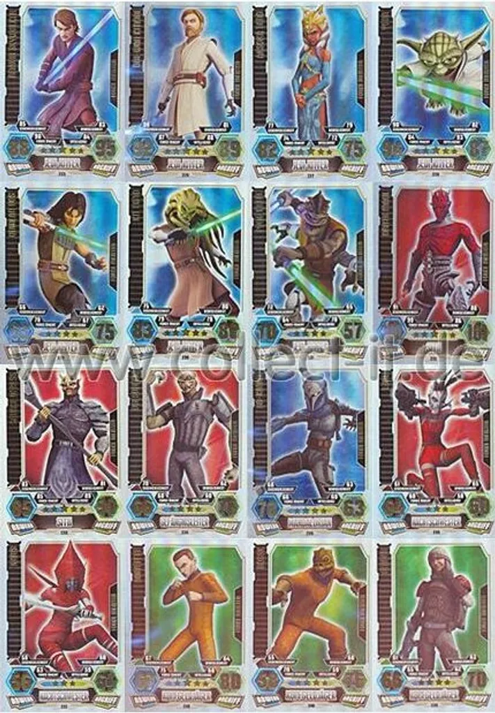 Série 3 Star Wars Force Attax Pack 16 Cartes Force Masters FA3