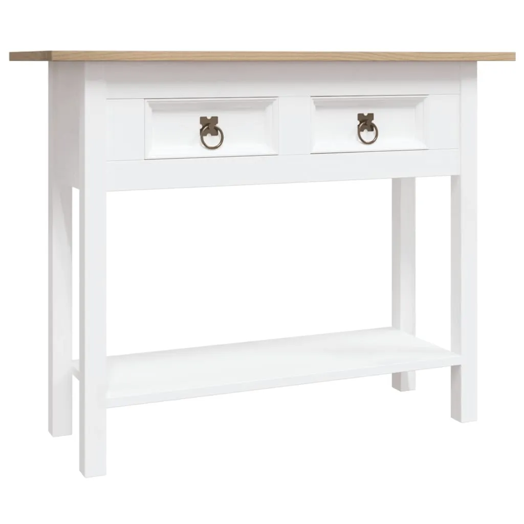 SYFAX™ Tavolo Console in Pino Messicano Bianco 90x34,5x73 cm
