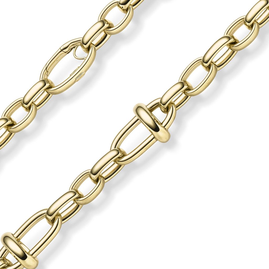 19,5mm Phantasie-Armband Armkette aus 585 Gold Gelbgold 21cm