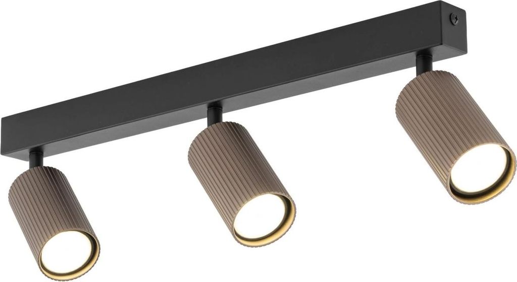 Spot Lampe Metall verstellbar Schwarz Braun GU10 3-flammig länglich Modern Strahler