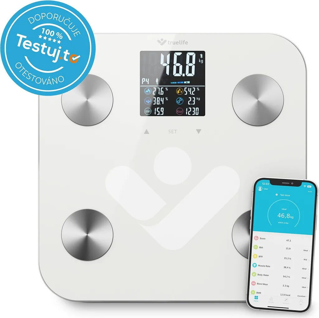 TrueLife FitScale W6 BT Bilancia Pesapersone Digitale Smart Bianca