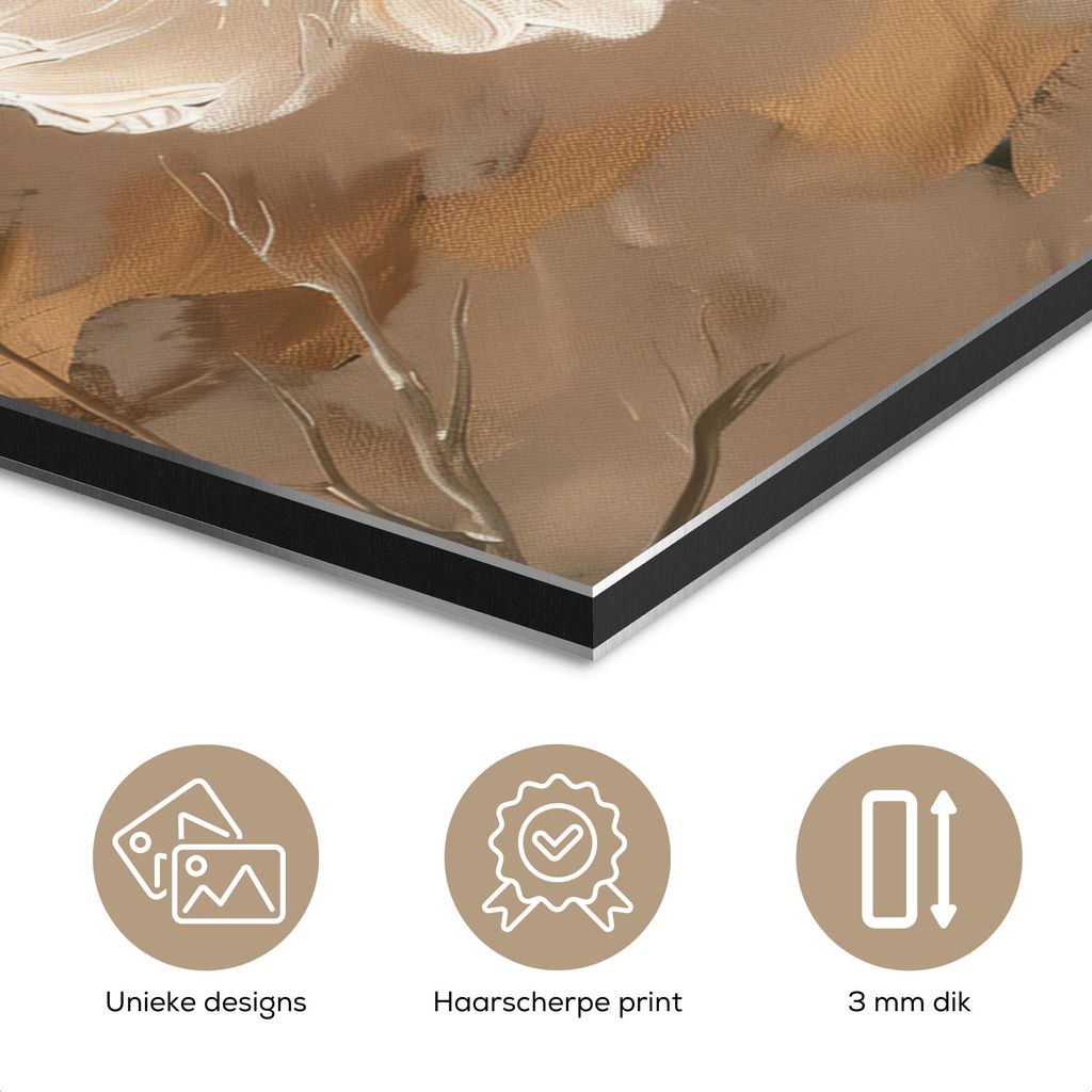 MuchoWow Wanddekoration Metall Metallbild Wandkunst 40x30 cm Blumen - Natur - Weiß - Blüte - Abstrakt MuchoWow Aluminium Gemälde - Dekoration Wo...