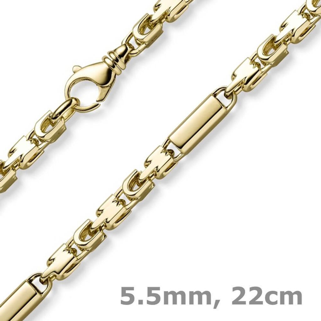 5,5mm Monte Carlo Herren Armband aus 585 Gold Gelbgold massiv 22cm