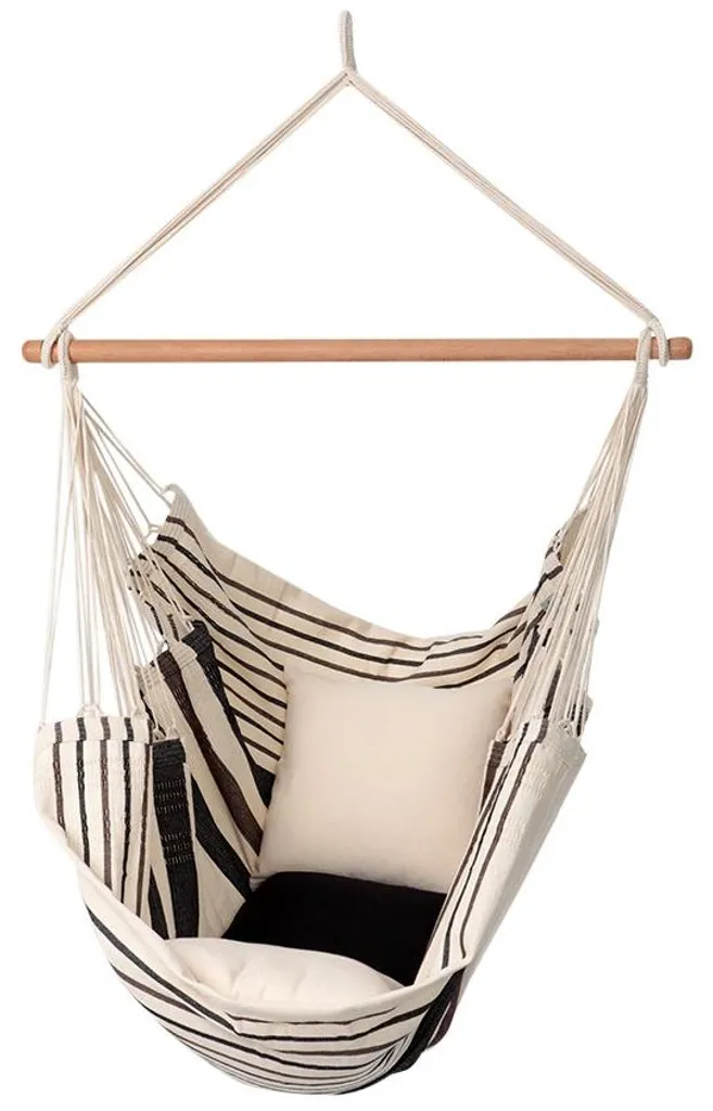 MacaMex Relaxa Cafe Fauteuil Suspendu en Coton Brun et Beige Design
