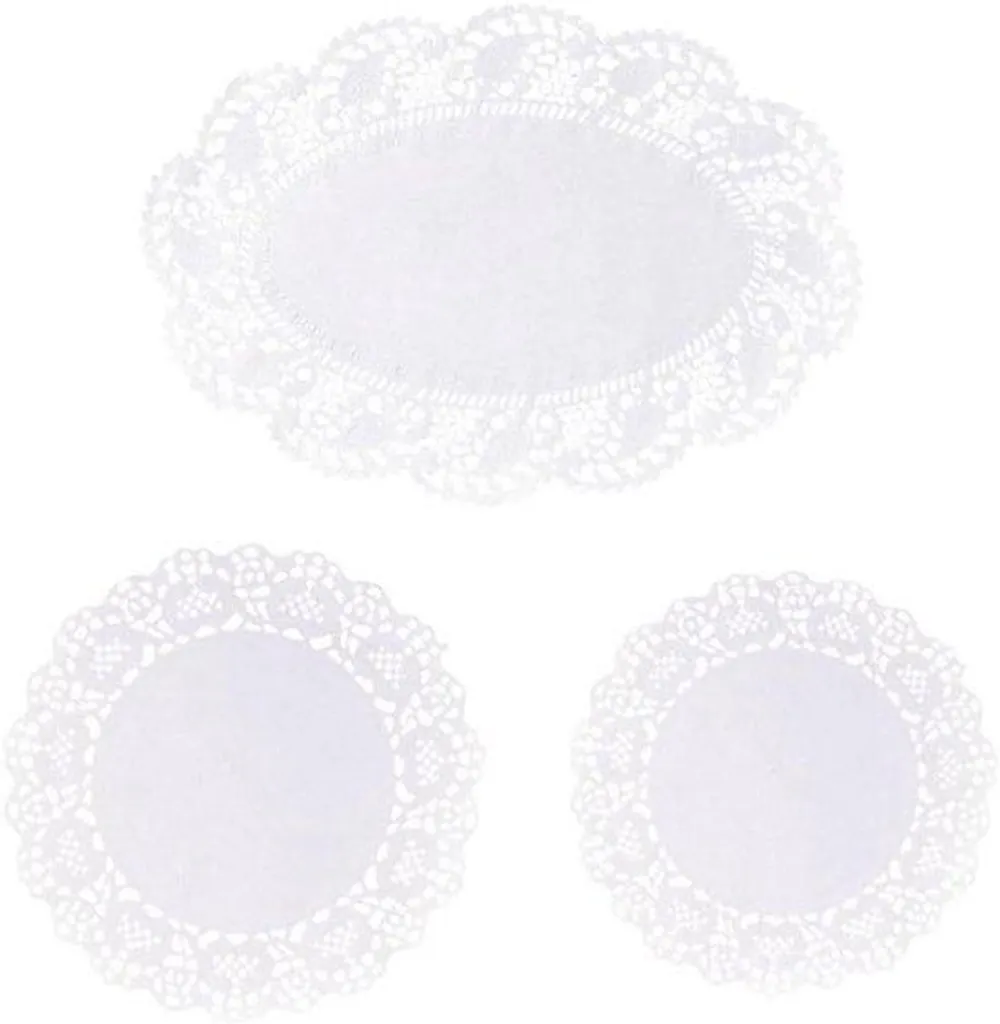 150 Napperons en Papier Blancs à Bords Ondulés pour Table et Mariage
