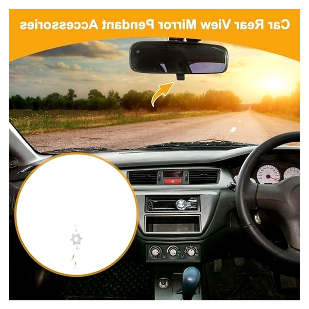 1 Stück Metall Strass Hexagramm Kristall Anhänger Auto Rückspiegel Anhänger Accessoires Auto Hängeschmuck Transparent