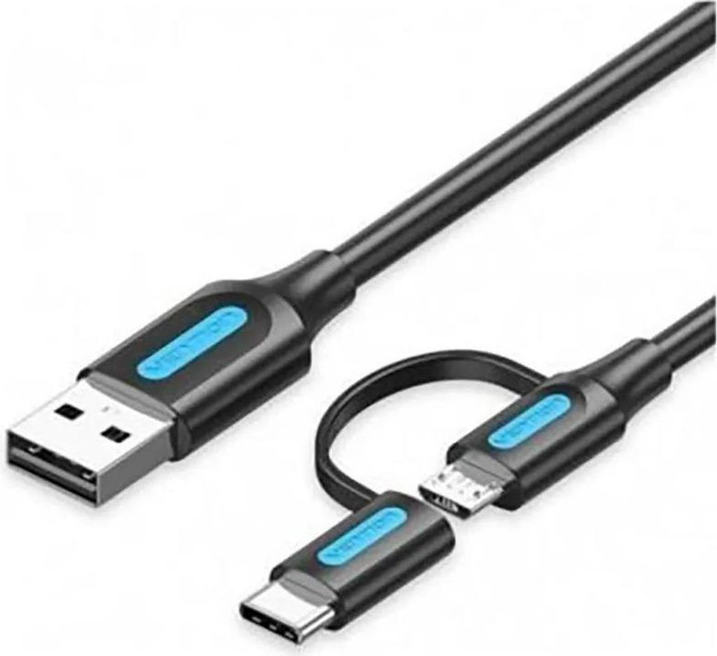Vention Cqdbd Usb-a Auf Usb-c/micro Usb-kabel 1 M Silber Silber One Size