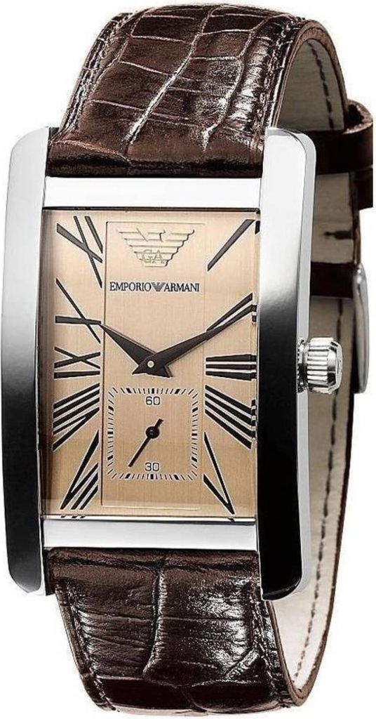 Emporio Armani Herrenuhr silber braun beige AR0154 Produktbild 