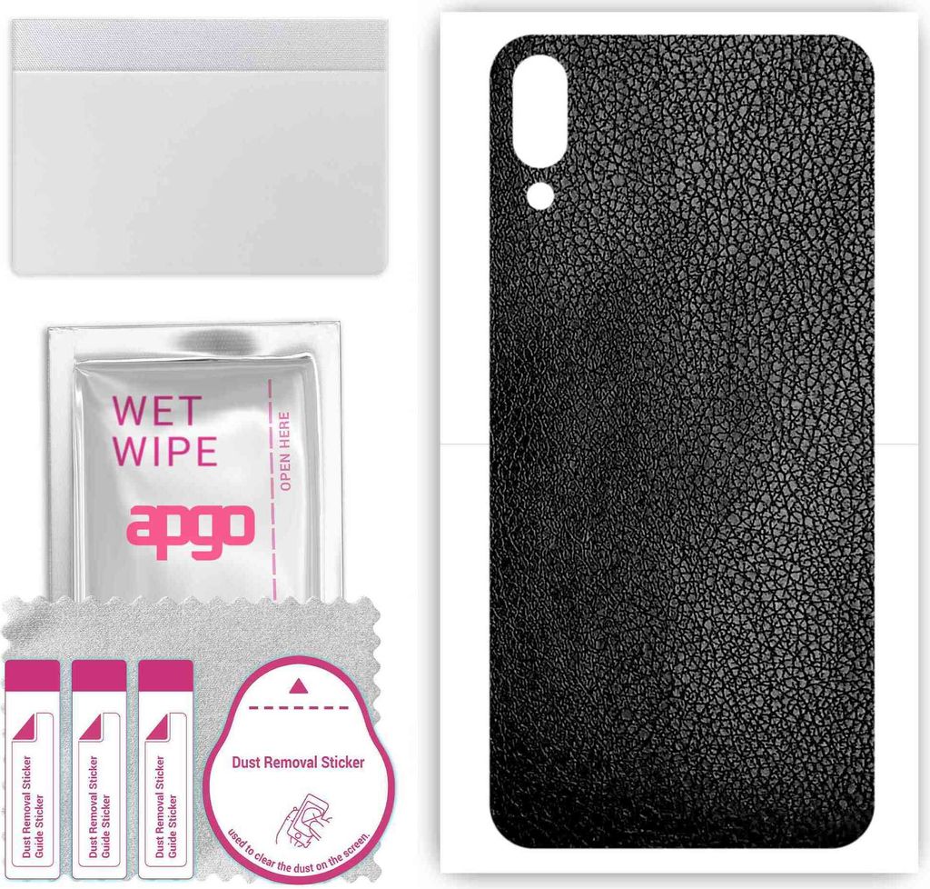 apgo Rückseite Schutzfolie, Skin, kompatibel mit Samsung Galaxy M02, Hinten Displayschutzfolie aus Vinylfolie, kratzfest, einfache Montage - Schwa...