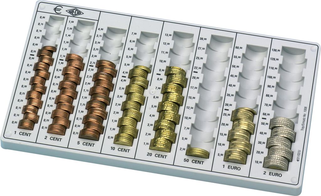 WEDO Zählbrett Kompakt Münzgeldkapazität: 246,40 EUR lichtgrau