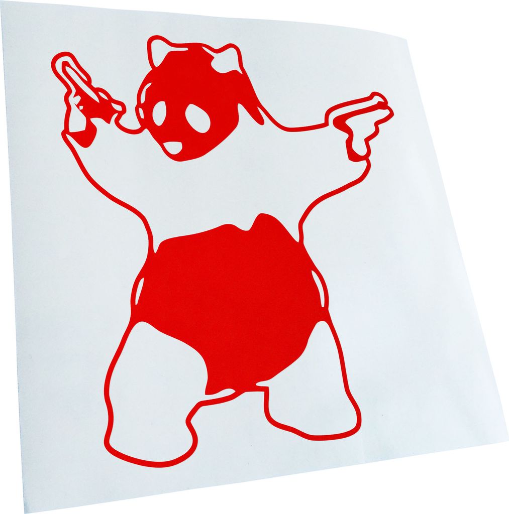 Kiwistar - Autoaufkleber - Panda with Guns Heckscheibe - Aufkleber für Auto Kfz Fahrrad, LKW, Truck Mofa