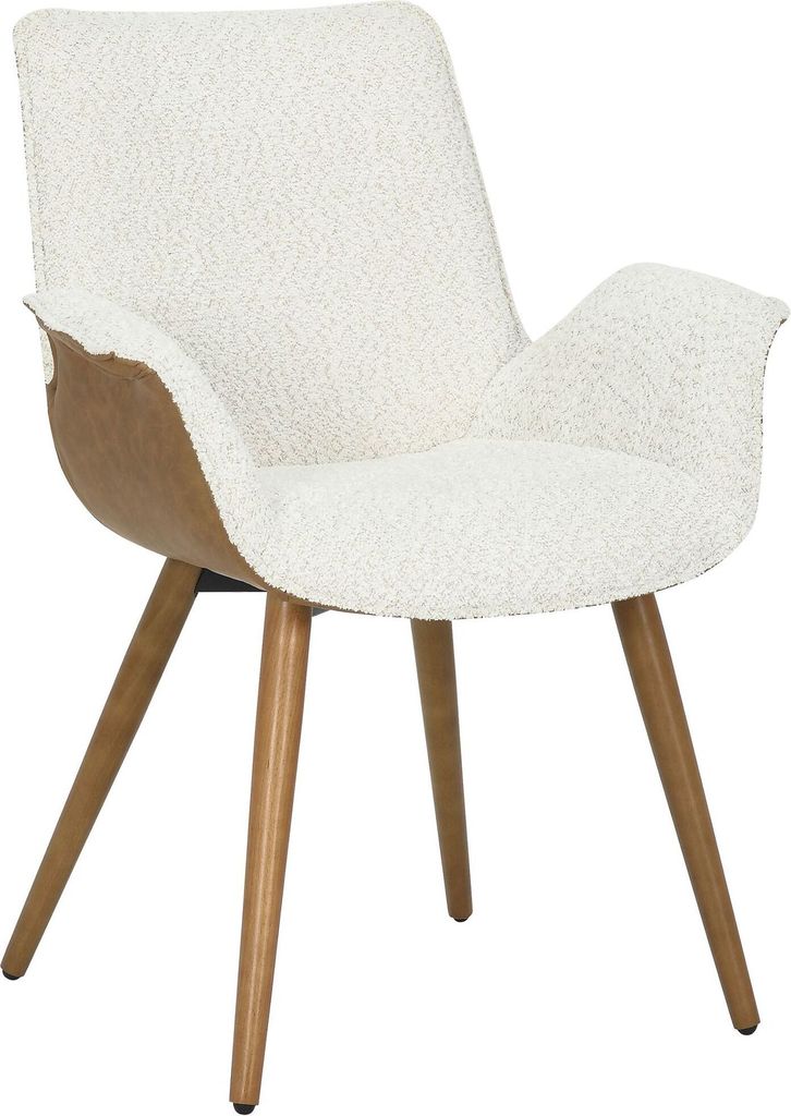 MASSIVMOEBEL24 Polsterstuhl Buche 66x63x87 beige / braun ELLA #200