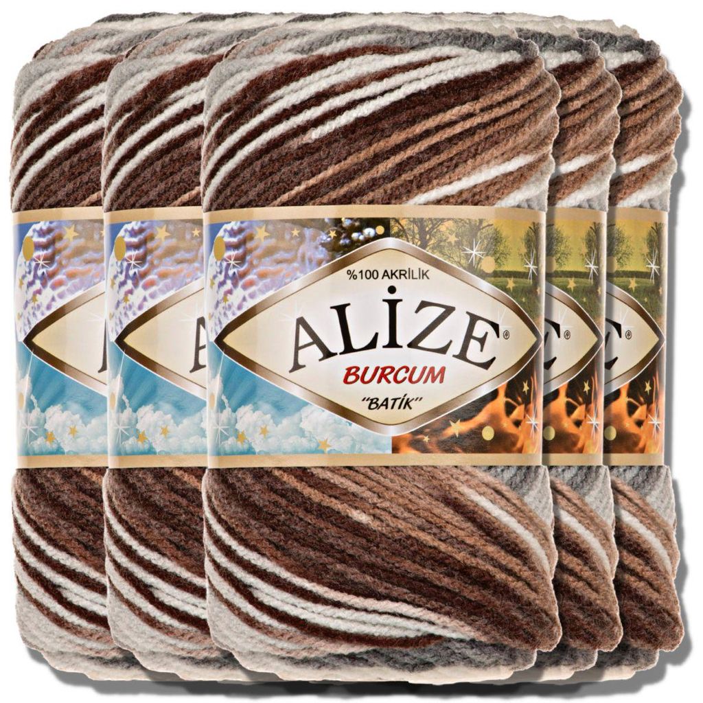 Alize 5x 100g Burcum Batik Wolle mit Farbverlauf, Häkeln, Produktbild 