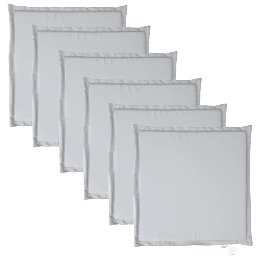 Galettes de Chaise de Jardin Grises 45x45 cm Lot de 6 Assises Carrées