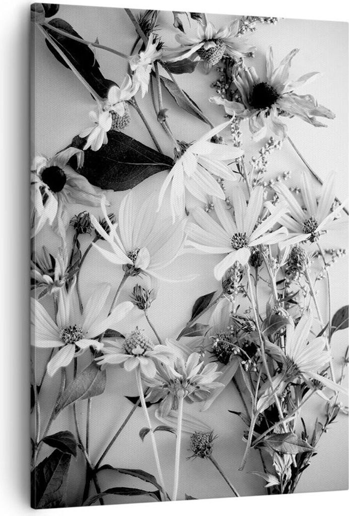 Bild auf Leinwand - Leinwandbild - Einteilig - Blumen Schwarzweiß Fotografie - 50x70cm - Wand Bild - Wanddeko - Wandbilder - Leinwanddruck - Wandd...