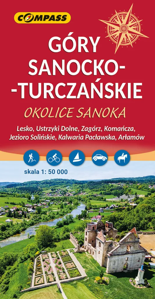 Carte touristique des environs de Sanok et massif Sanocko-Turczańskie