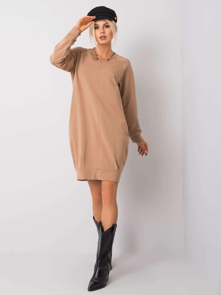 Basic Feel Good Wohlfühlen Kleid Tensie beige L/XL