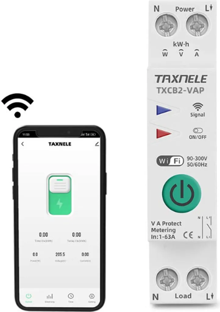 Disjoncteur connecté 63A ZigBee mesure tension ampérage intégrée