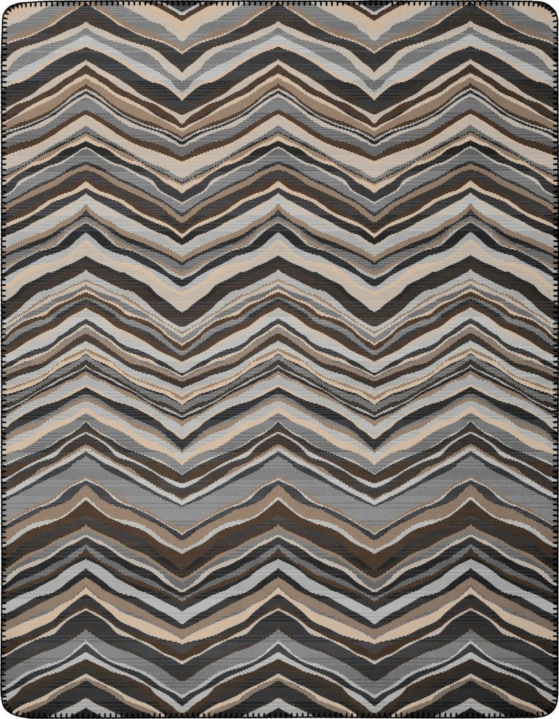 LOESCHEN Biederlack Wohndecke mit Zierstich Wild Lines Größe 150 x 200