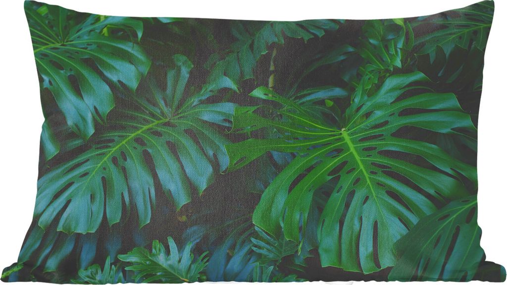 MuchoWow Zierkissen Sofakissen Wohnzimmer Dekokissen 50x30 cm Dschungel - Laub - Grün - Wohnzimmerdekoration - Polster mit Photo