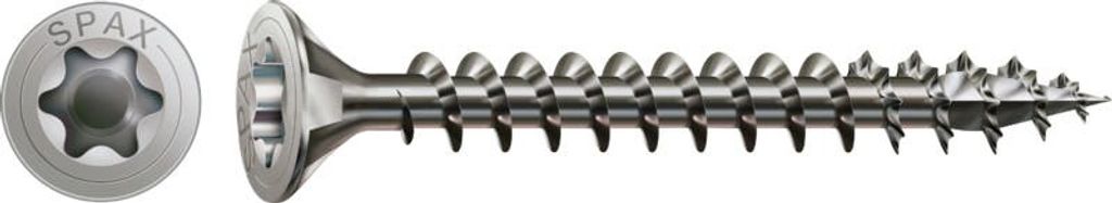Edelstahlschraube, 4 x 25 mm, 180 Stück, Vollgewinde, Senkkopf, T-STAR plus T20, 4CUT, Edelstahl rostfrei A2 - 8000000287534