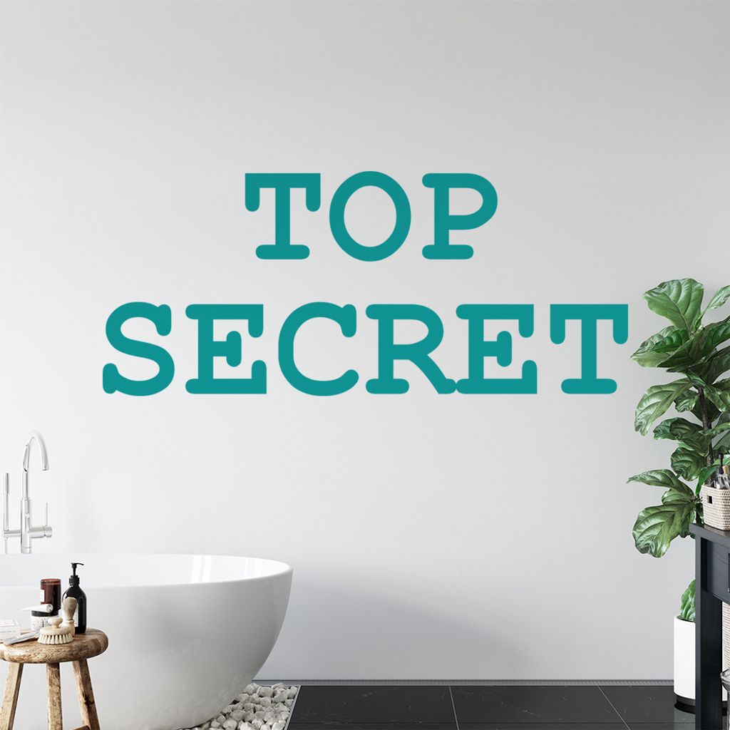 Top Secret Wandtattoo in 6 Größen - Wandaufkleber Wall Sticker - Dekoration, Küche, Wohnzimmer, Schlafzimmer, Badezimmer
