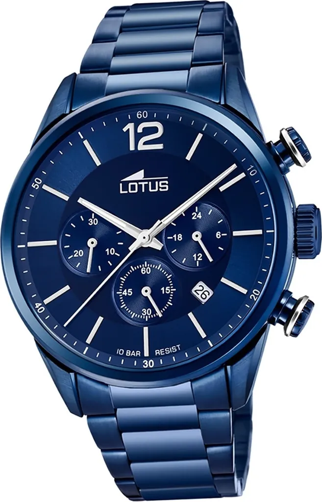 Montre Chronographe Homme en Acier Inoxydable Bleu Lotus Sport 18680/1