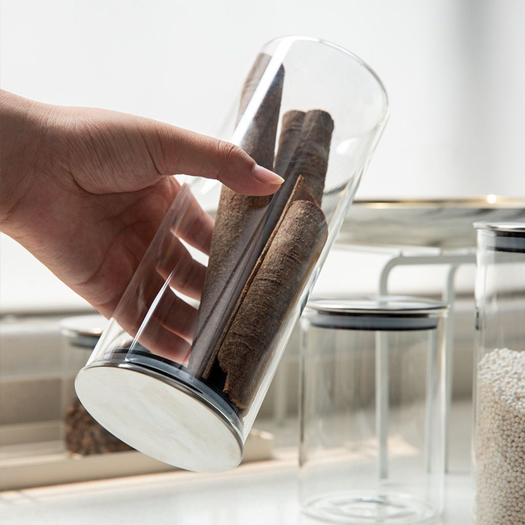 Vorratsglas 2x 1000ml mit Edelstahldeckel Glasbehälter Produktbild 3