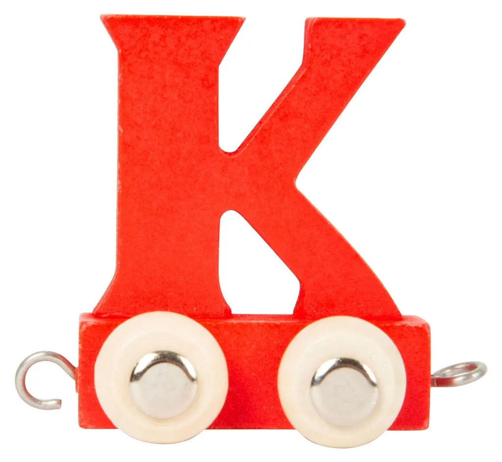 Apprendre l'alphabet avec le wagon train bois rouge K - Pack de 12 pcs