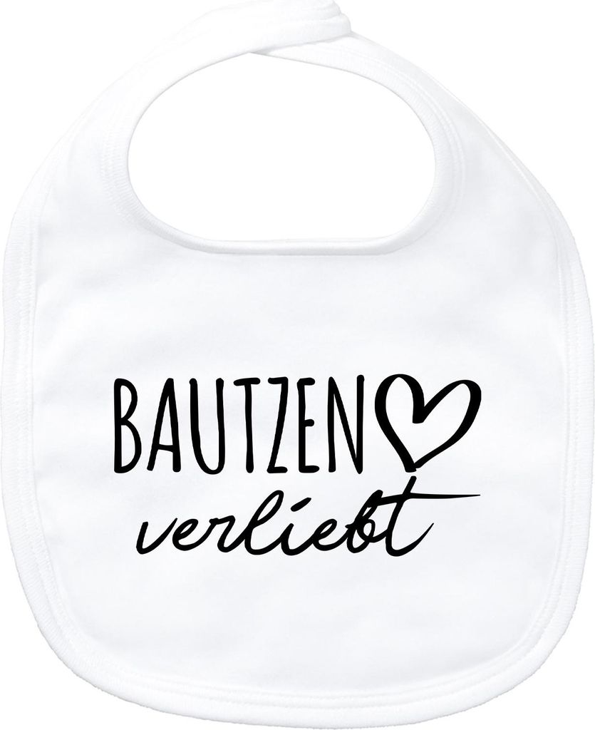 Huuraa Baby Lätzchen Bautzen verliebt White Klettverschluss Baumwolle Latz Geschenkidee