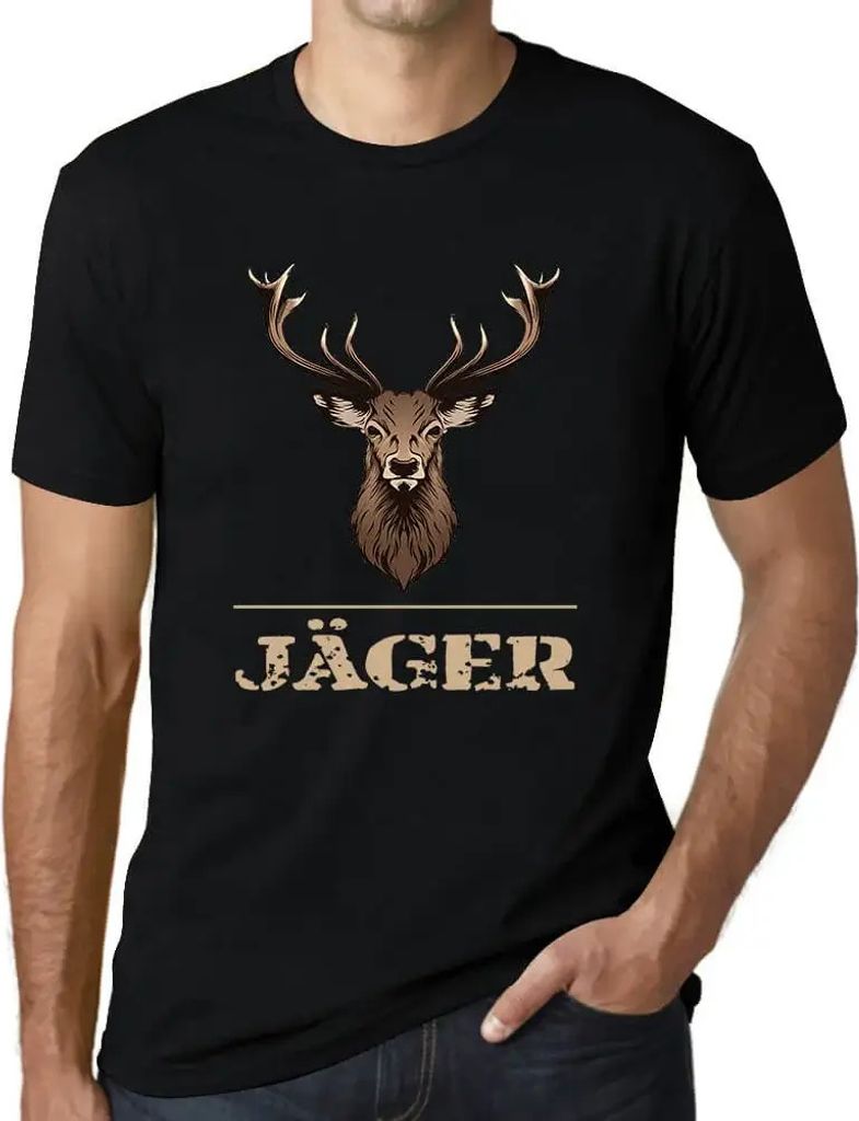 Herren Grafik T-Shirt Hirsch Jäger Öko-Verantwortlich Vintage Jahrgang Kurzarm Lustige Druck Geburtstag Geschenk Mann