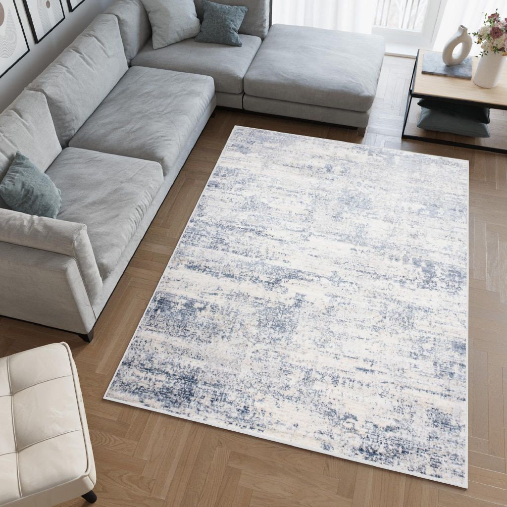 Tapiso Teppich SKY Modern Creme Blau Wohnzimmer 200 x 300 cm
