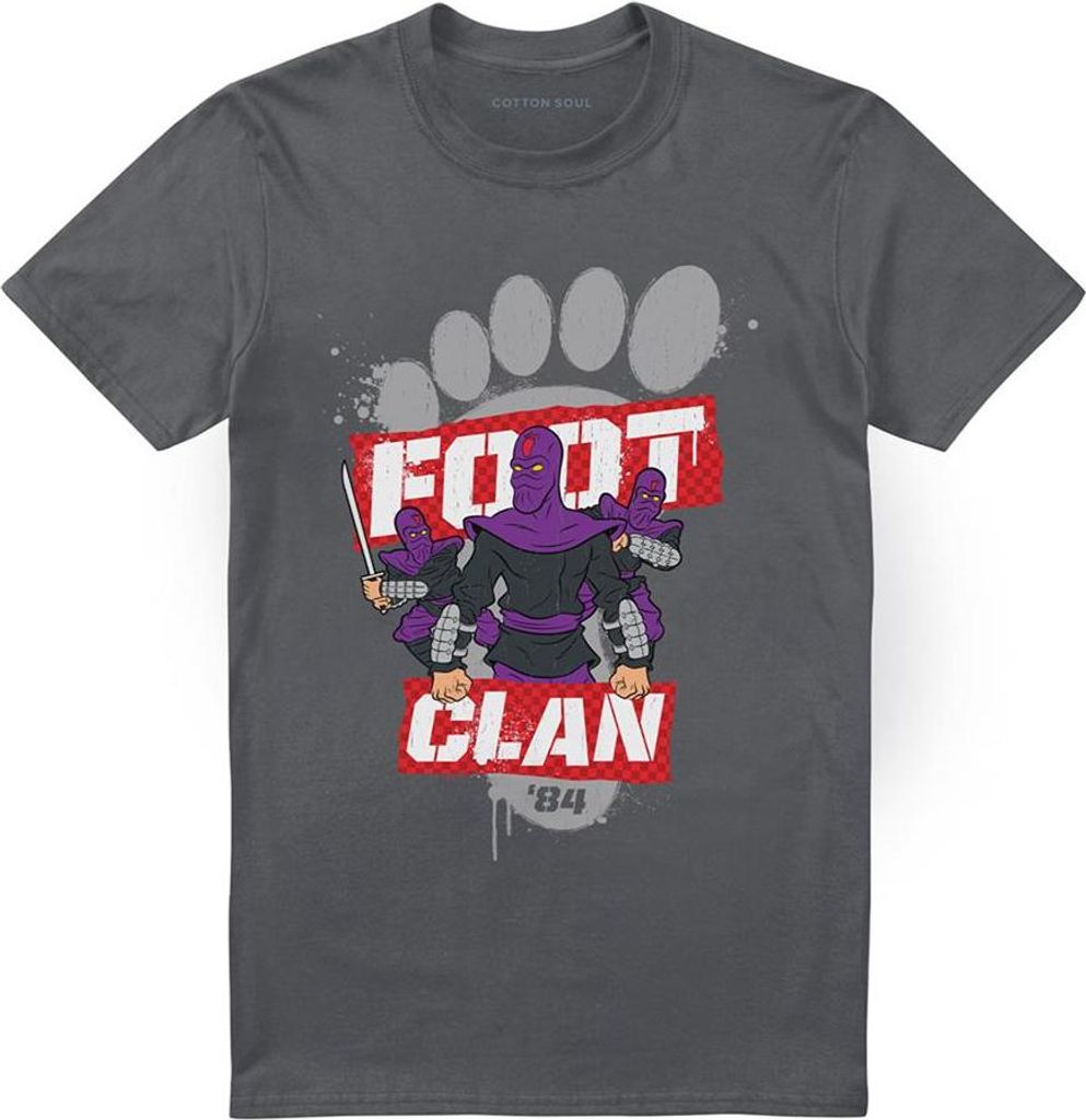 Teenage Mutant Ninja Turtles - "Foot Clan 84" T-Shirt für Herren/Damen Uni TV23083 (S) (Holzkohle)
