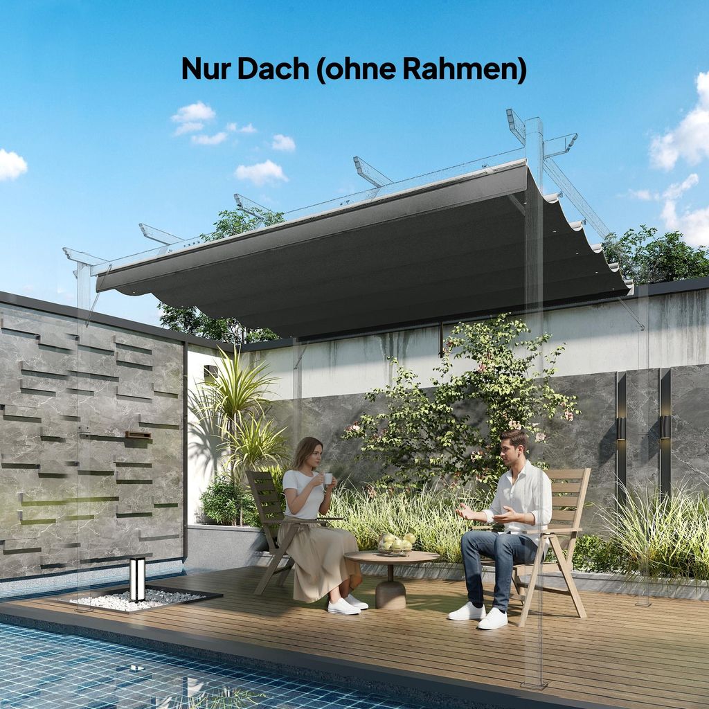 Ersatzdach Pavillon 3x3 m, Pavillondach Dunkelgrau Produktbild 
